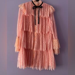 Alice + Olivia Joanie Tiered Ruffle Button-Down Dress